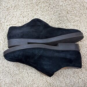 Franco Sarto Lucille Black Suede Slip On Ankle Boots Low Heel‎ Size 8M EUC
